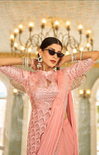 🥻 New Trending Ready-to-Wear Chinon Saree with Fully Embroidered Stylish Blouse 🥻