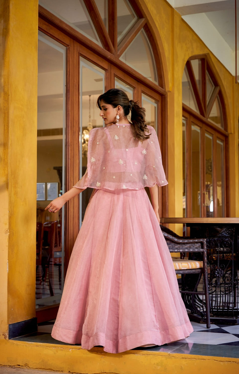 Linen Crush Lehenga Choli with Sequins Work