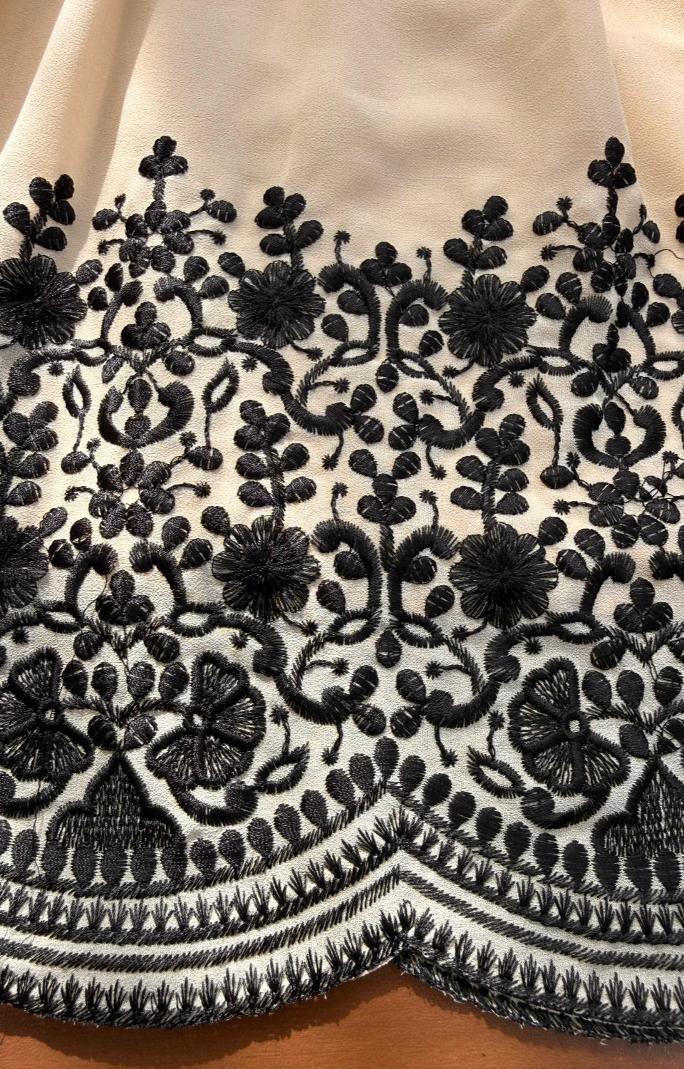 Soft Cream Black Embroidered  Premium Sharara Wear 🖤💎