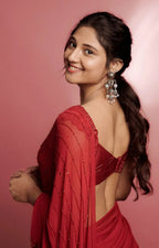 Ruffled Beadwork Designer Saree 🥻