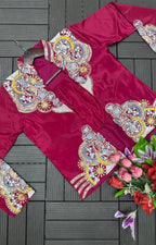 New Super Trending Embroidery Sequence work ready to wear saree with full koti