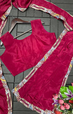 New Super Trending Embroidery Sequence work ready to wear saree with full koti