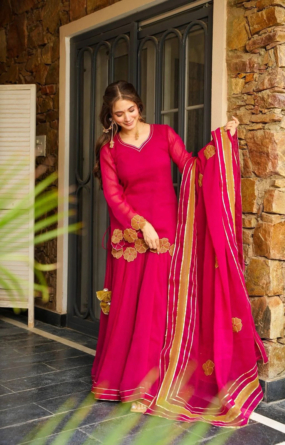 Heavy Faux Georgette Flair Palazzo & Dupatta Set 💖✨