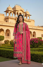 Pink Readymade Suit with Schiffli Mirror & Handwork – Perfect Festive Elegance ✨