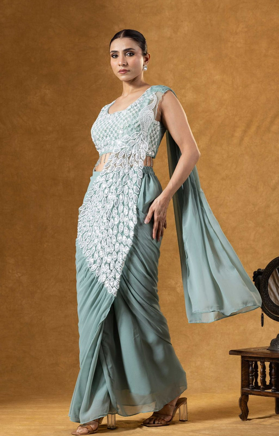 Superhit Ready-to-Wear Embroidered Saree