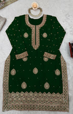 Chinon Silk Sharara Suit with Pearl & Sequence Work