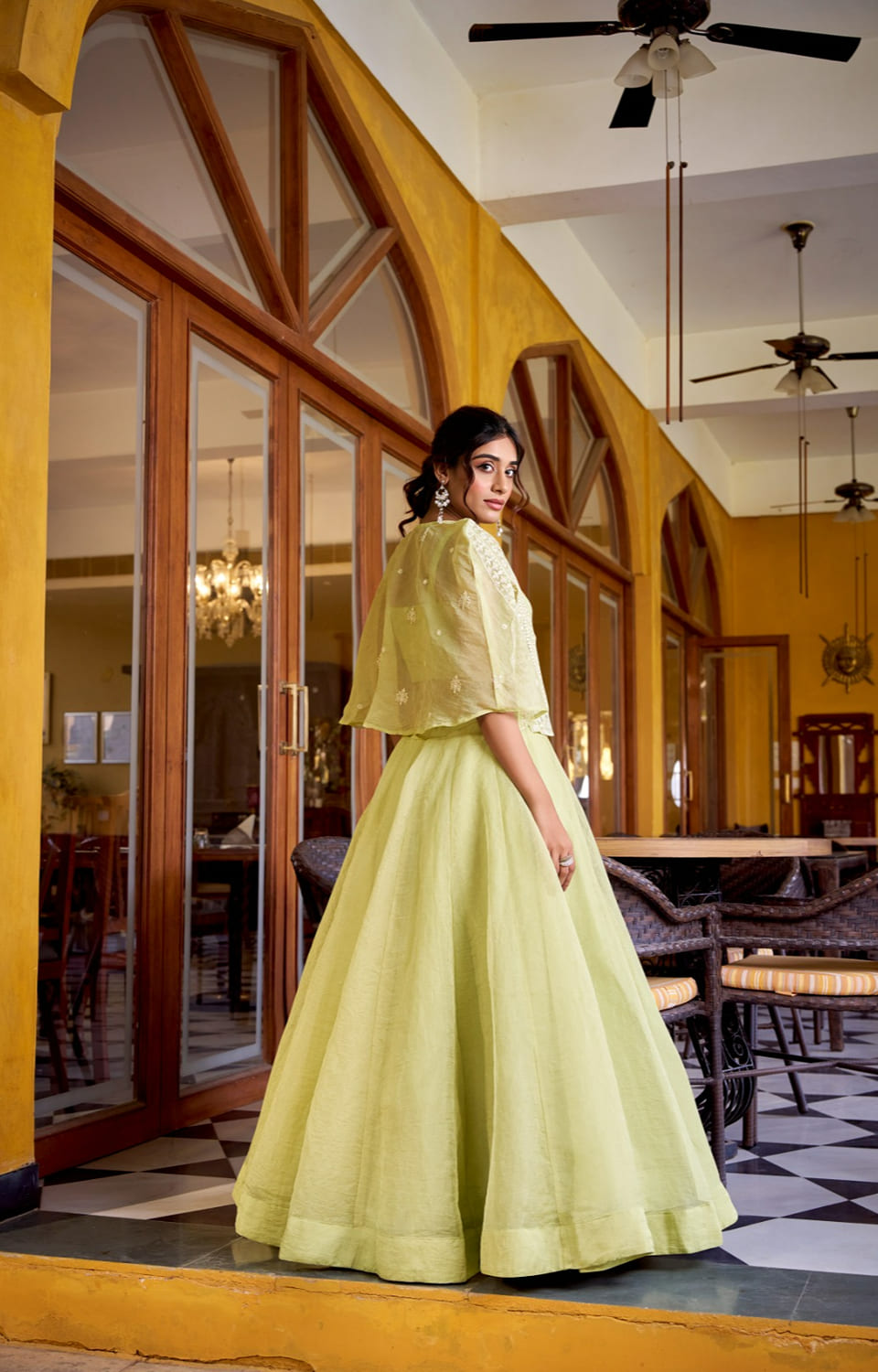 Linen Crush Lehenga Choli with Sequins Work