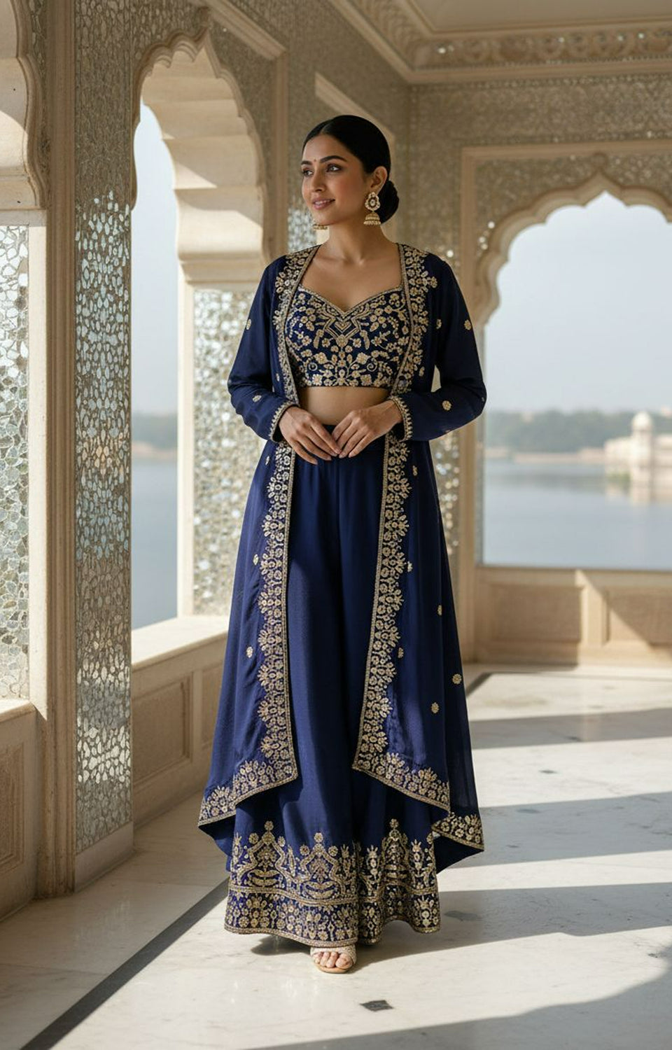 Newly Launched Premium INDOWESTERN PLAZO CHOLI SET