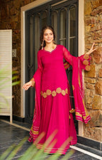 Heavy Faux Georgette Flair Palazzo & Dupatta Set 💖✨