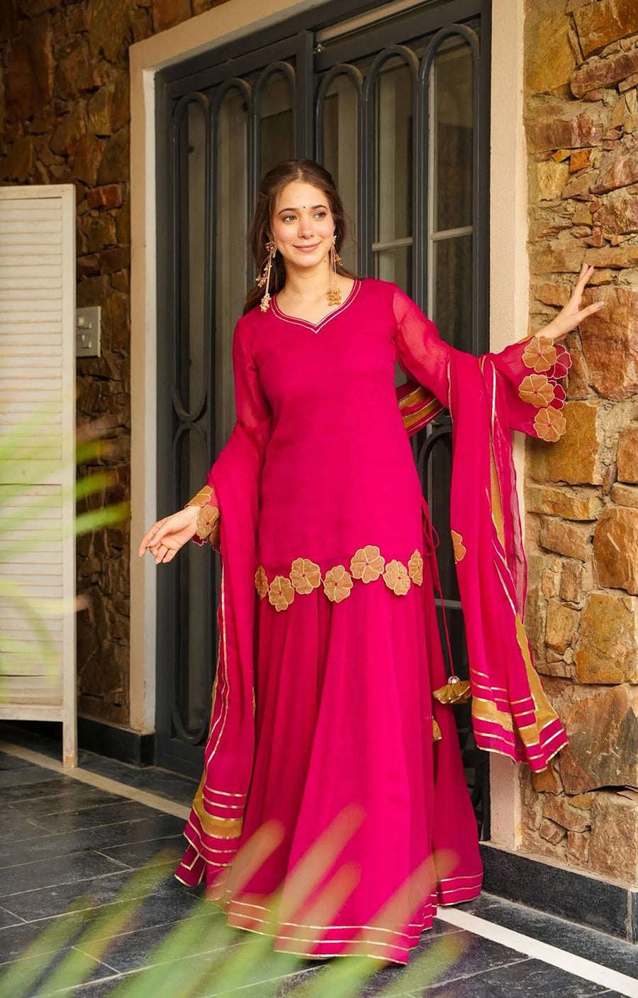 Heavy Faux Georgette Flair Palazzo & Dupatta Set 💖✨