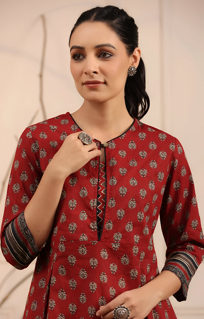 Maroon Short Kurti For Women
