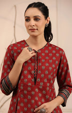 Maroon Short Kurti For Women