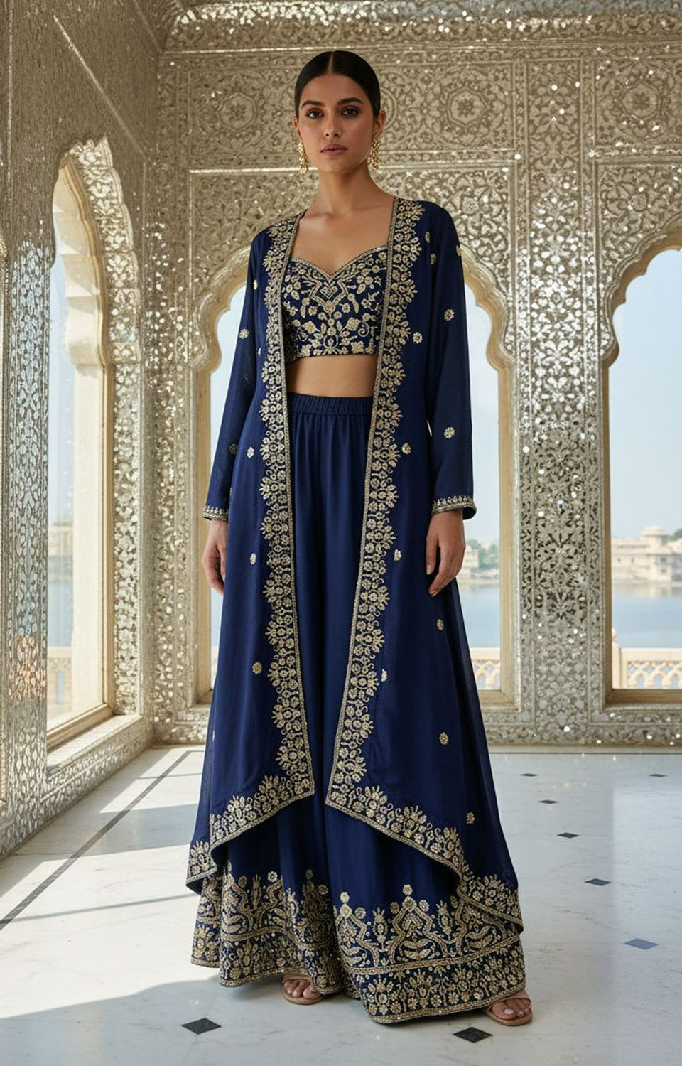 Newly Launched Premium INDOWESTERN PLAZO CHOLI SET