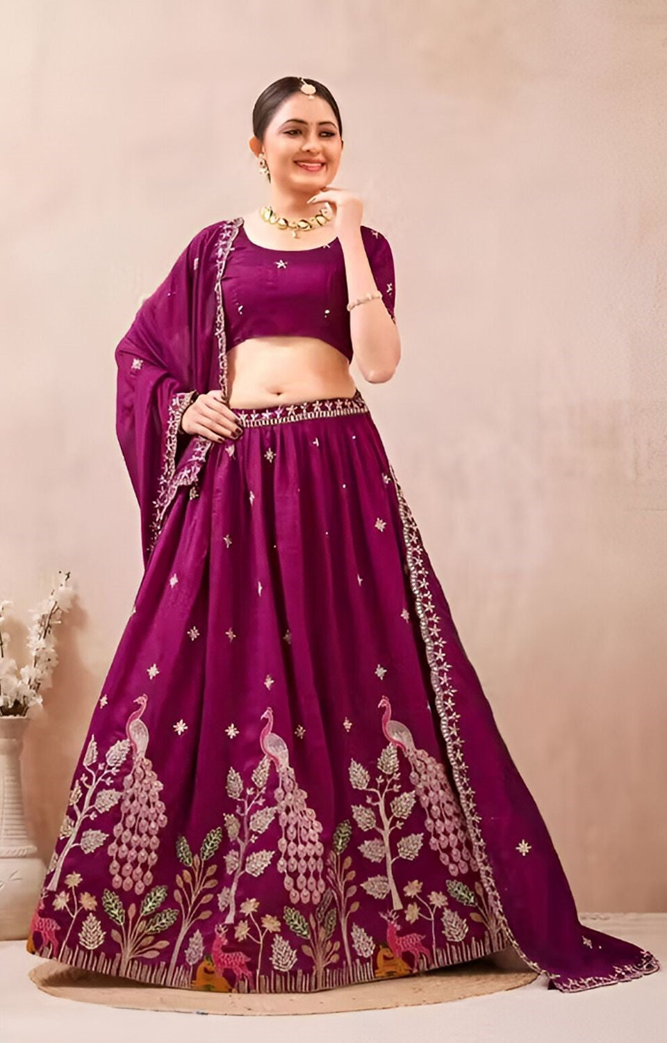 Magenta & Gold Regal Lehenga 🌸