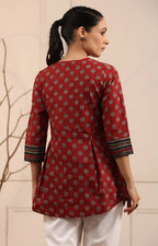 Maroon Short Kurti For Women