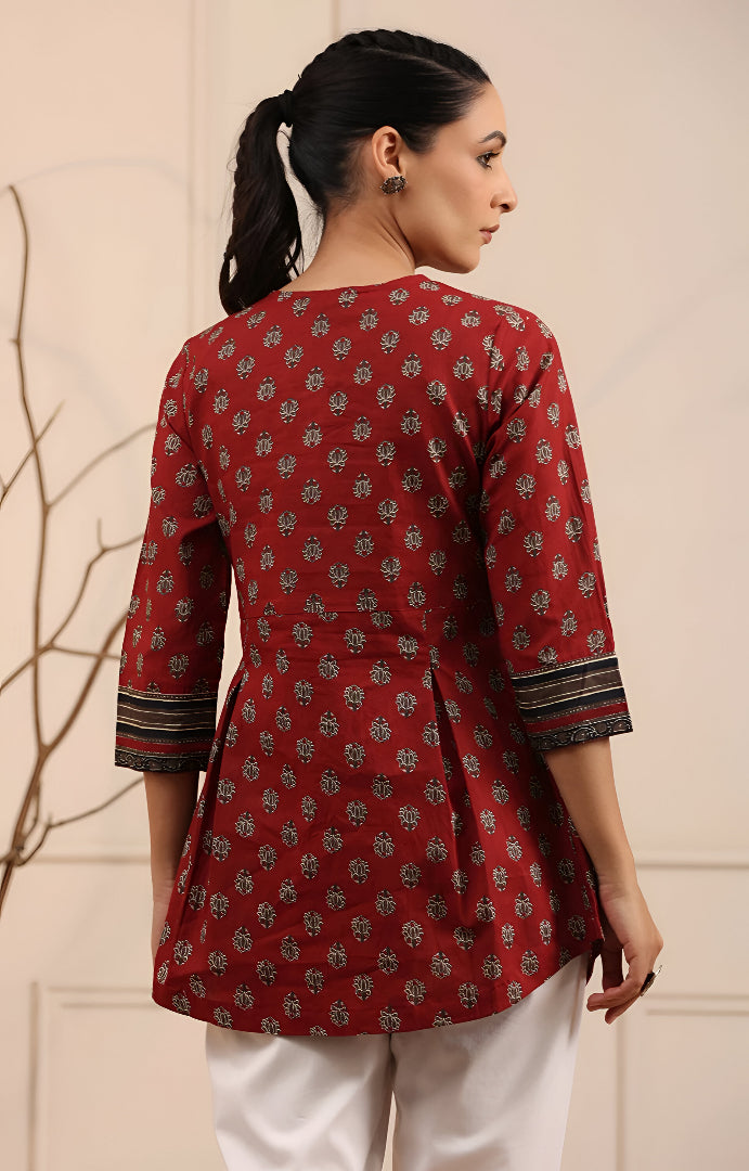 Maroon Short Kurti For Women