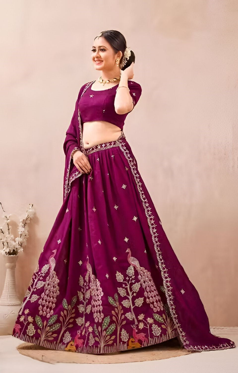 Magenta & Gold Regal Lehenga 🌸