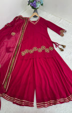 Heavy Faux Georgette Flair Palazzo & Dupatta Set 💖✨