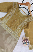 Banarasi Viscose Fabric with Beads Embroidery – Elegant 2-Piece Set ✨