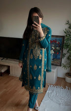 Heavy Chinnon Silk ✨ | Coding Seq Embroidery 🧵 | Full Emb Sleeves 👗