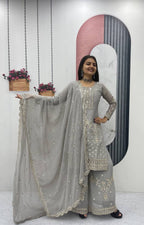 Designer Party Wear Top Plazzo & Dupatta Set👗*