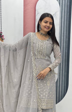 Designer Party Wear Top Plazzo & Dupatta Set👗*