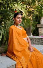 Pure Chanderi Lehenga with Zari Border & Sequin With Dupatta 💓