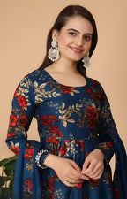 Women Georgette Kurta Palazzo Dupatta Set