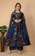 Women Georgette Kurta Palazzo Dupatta Set
