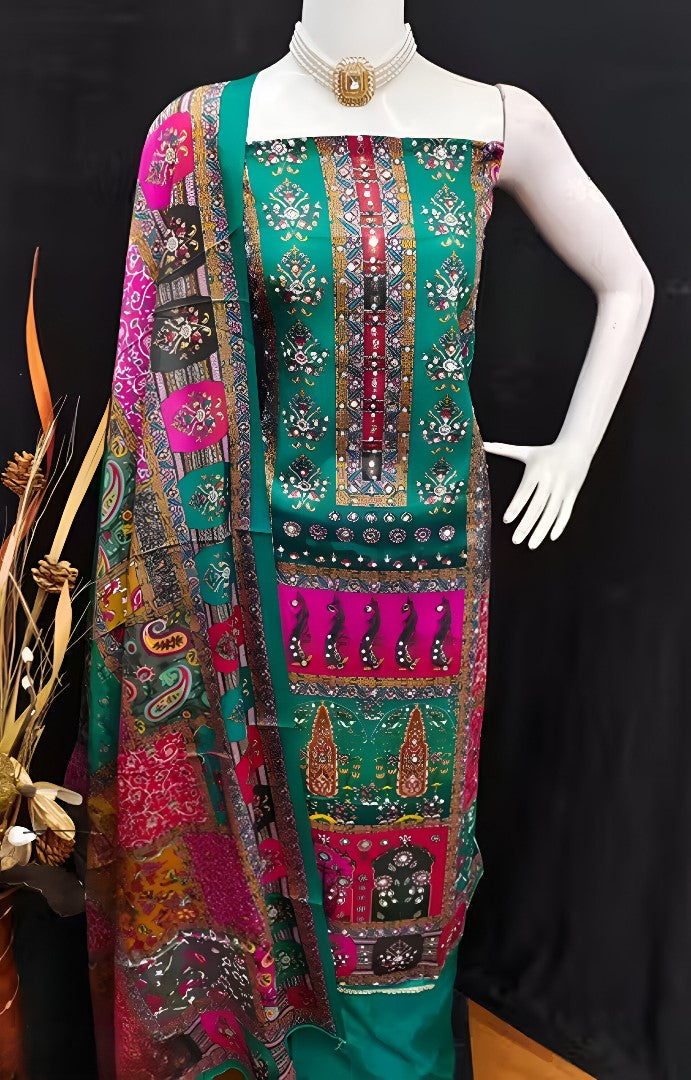 Multicolor Bloom All-Over Floral Chinnon Suit 🌼