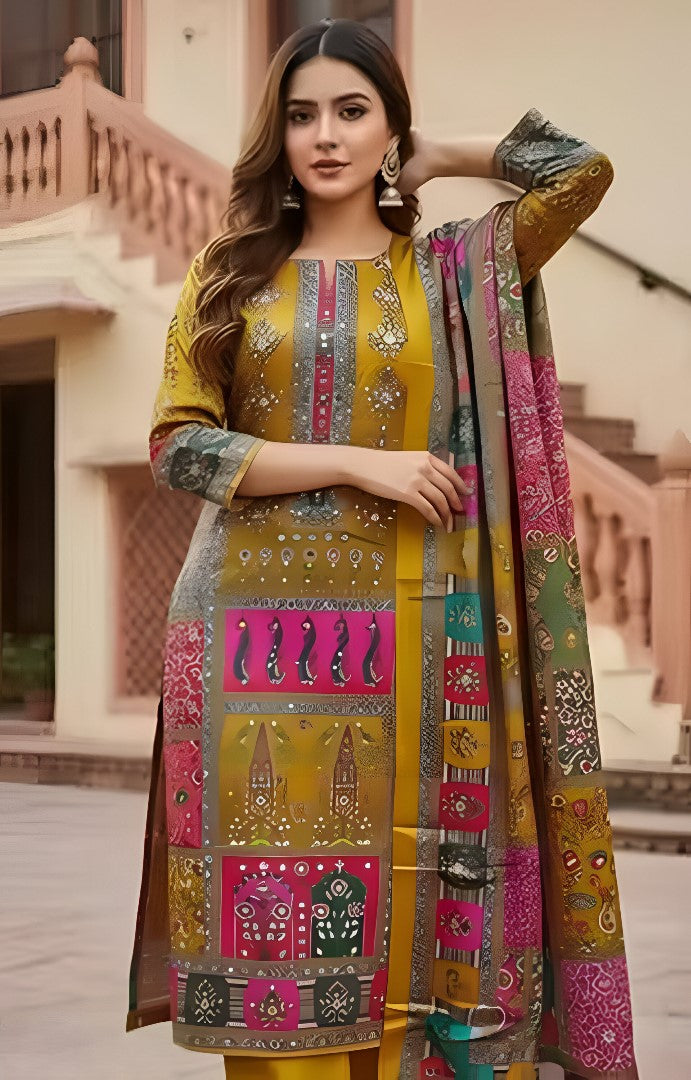 Multicolor Bloom All-Over Floral Chinnon Suit 🌼