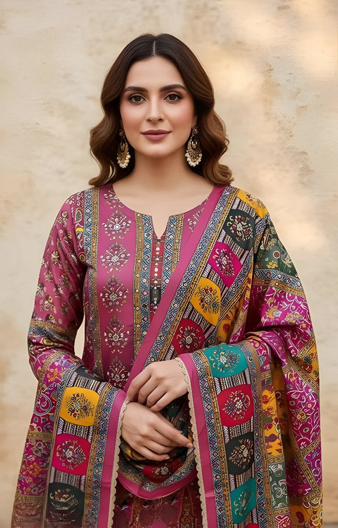 Multicolor Bloom All-Over Floral Chinnon Suit 🌼