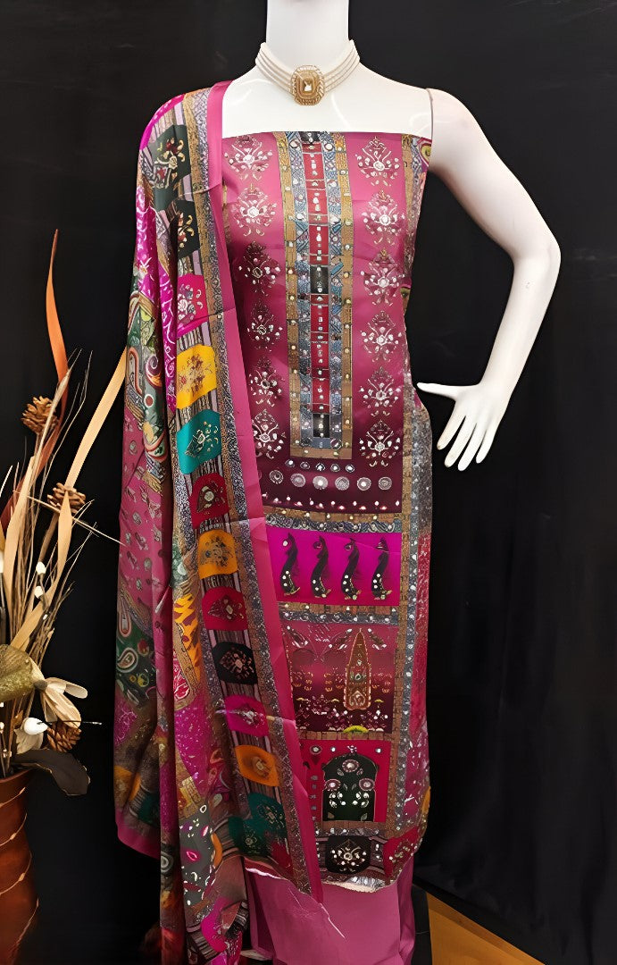 Multicolor Bloom All-Over Floral Chinnon Suit 🌼