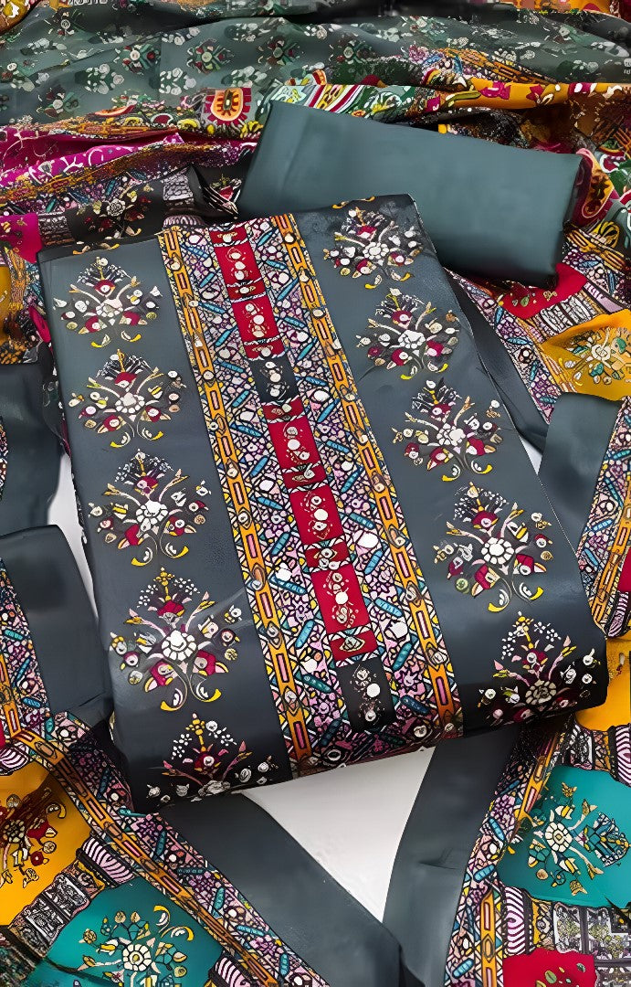 Multicolor Bloom All-Over Floral Chinnon Suit 🌼