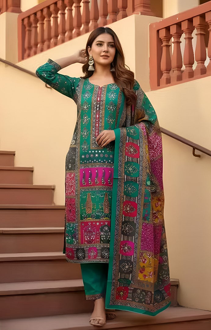 Multicolor Bloom All-Over Floral Chinnon Suit 🌼