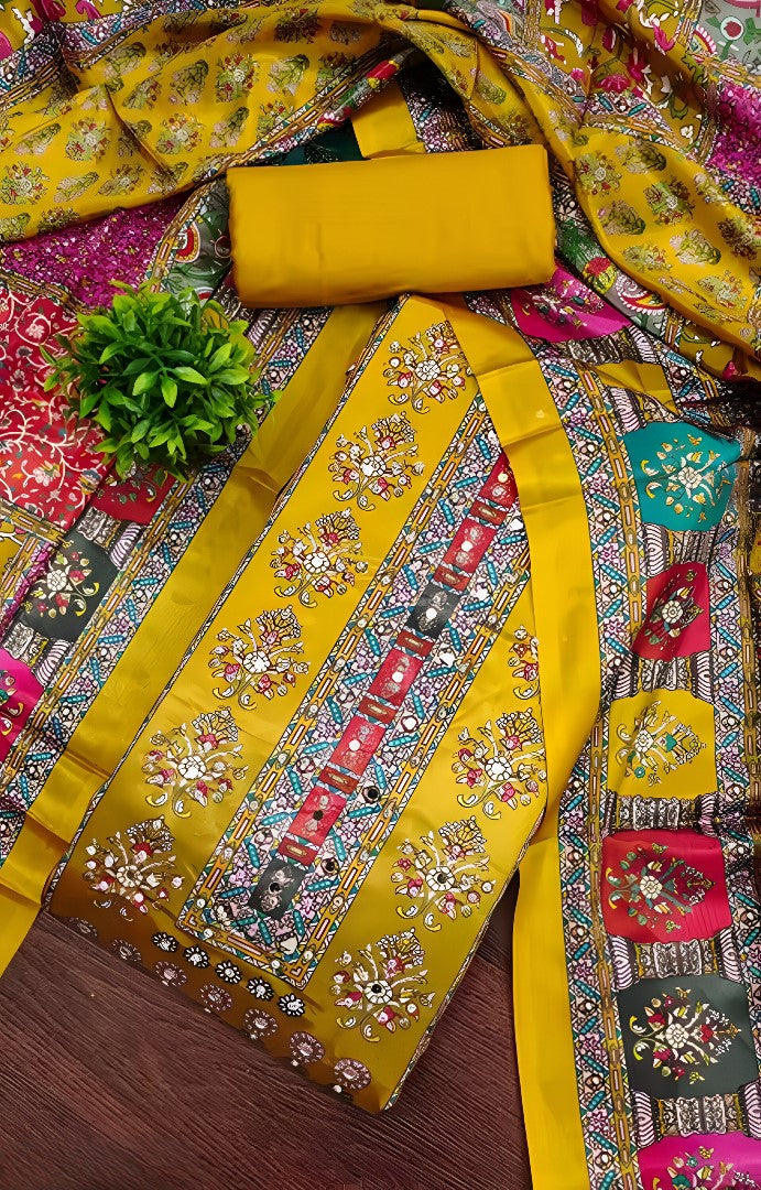 Multicolor Bloom All-Over Floral Chinnon Suit 🌼